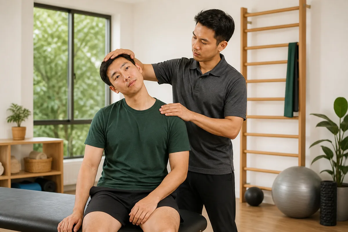 Neck Pain: physiotherapy assessment and rehabilitation scene