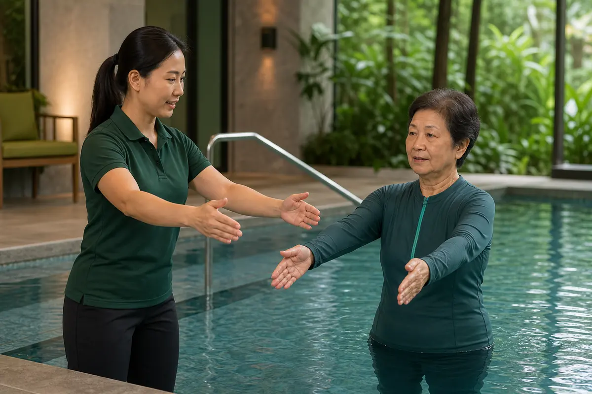 Hydrotherapy physiotherapy scene for Ipoh patients